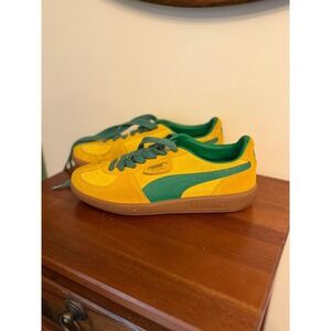 Puma Yellow Green Suede Classic Low Top Sneakers Size US 7 EUR 39 Palermo